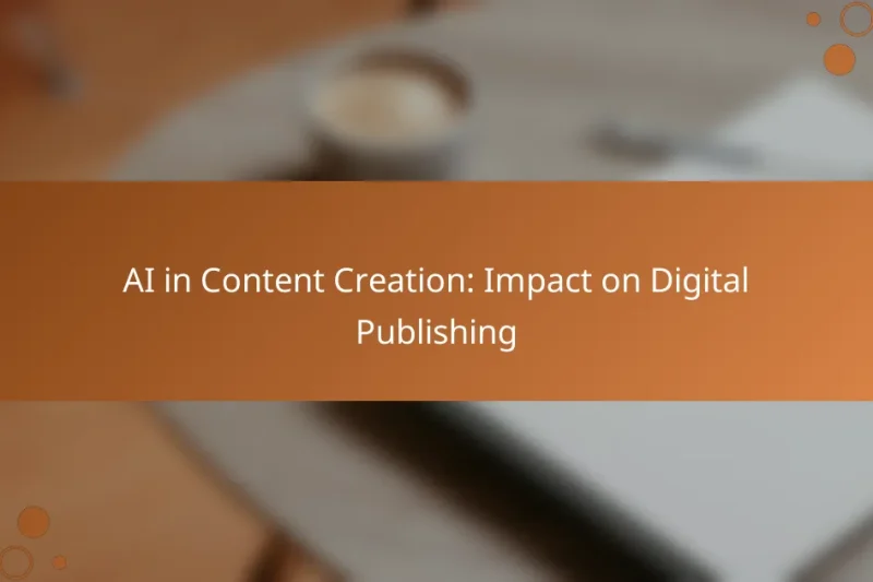 AI in Content Creation: Impact on Digital Publishing