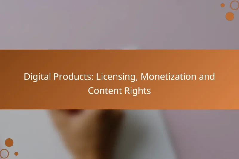 Digital Products: Licensing, Monetization and Content Rights