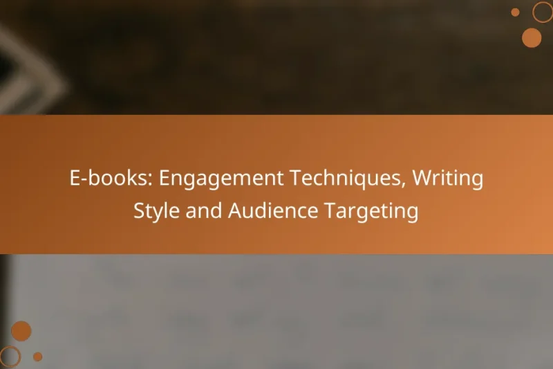 E-books: Engagement Techniques, Writing Style and Audience Targeting