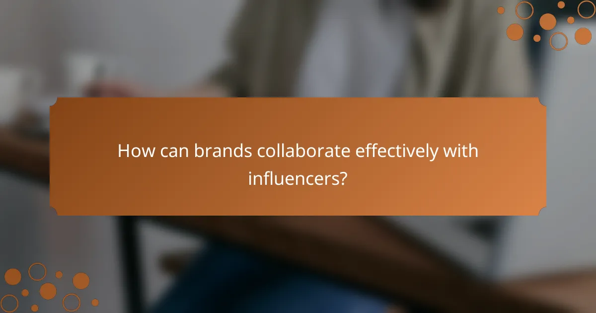 How can brands collaborate effectively with influencers?