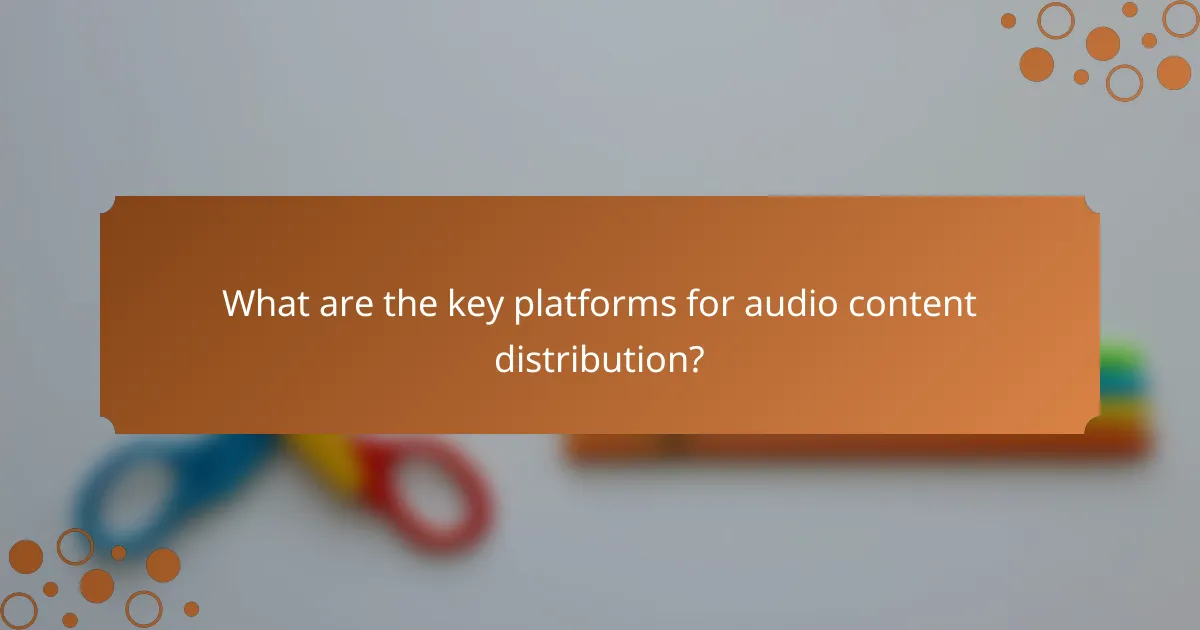 What are the key platforms for audio content distribution?