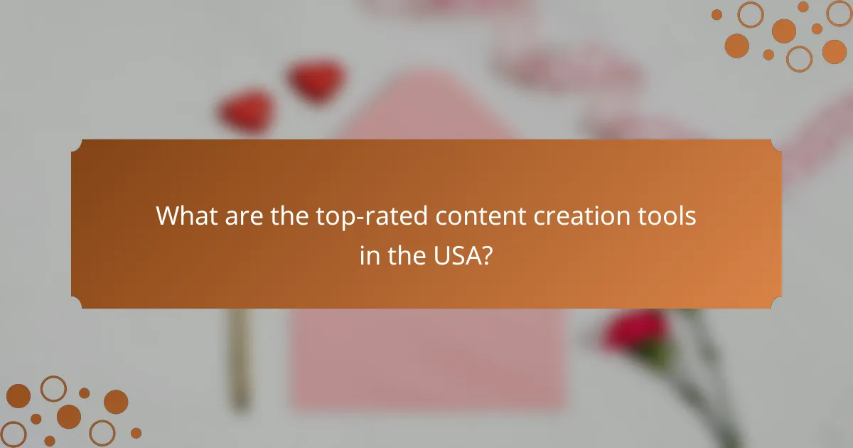 What are the top-rated content creation tools in the USA?